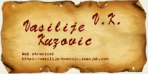 Vasilije Kuzović vizit kartica